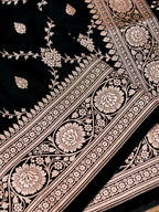 Banarasi Mashru Silk Jall in black