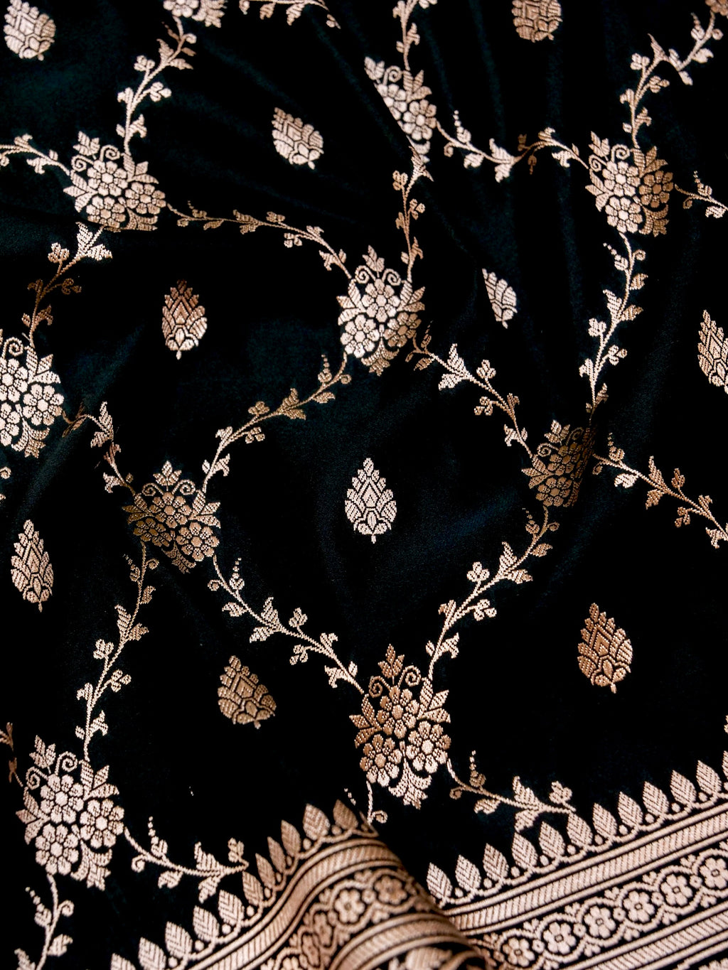 Banarasi Mashru Silk Jall in black