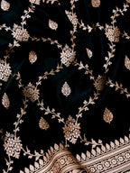 Banarasi Mashru Silk Jall in black