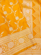 Banarasi Mashru Silk Jall in yellow