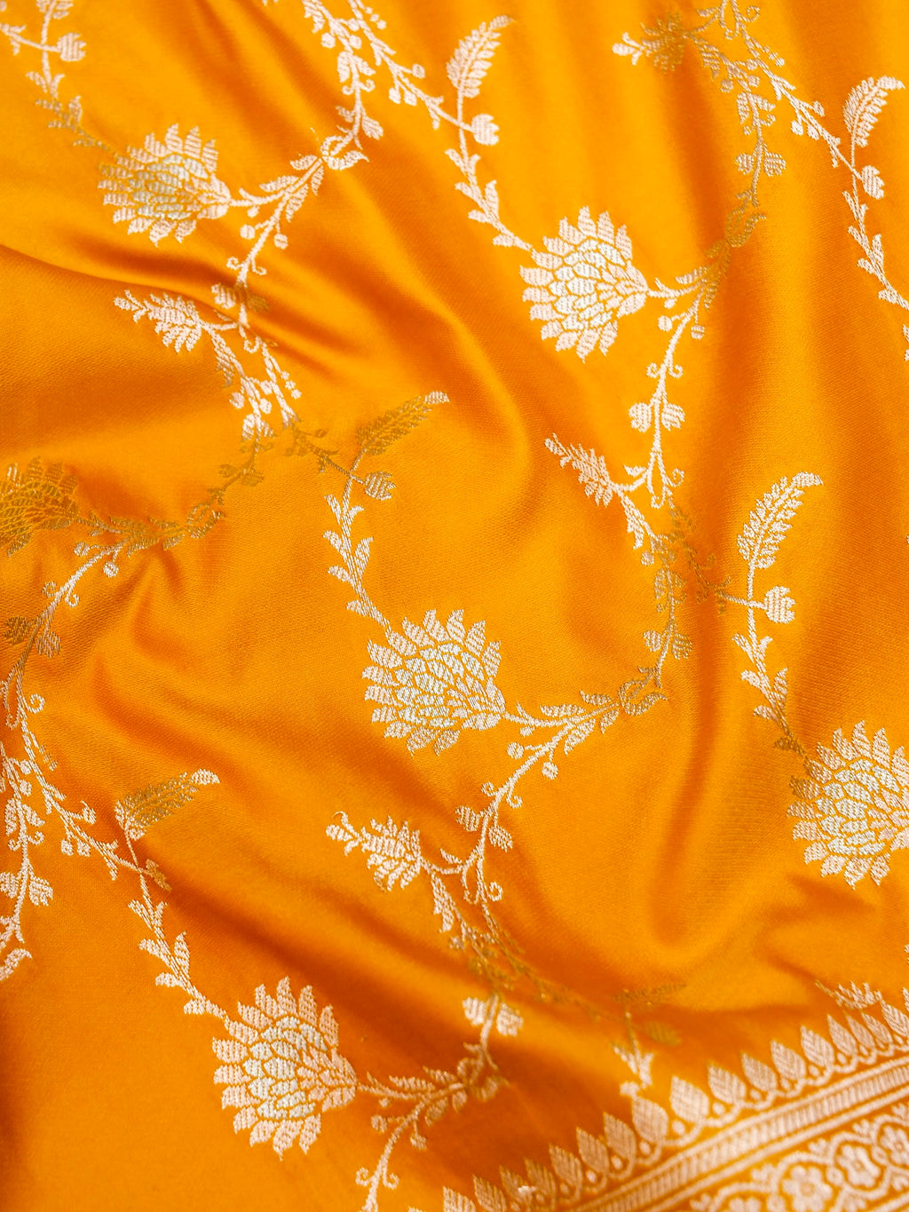 Banarasi Mashru Silk Jall in yellow