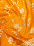 Banarasi Mashru Silk Jall in yellow