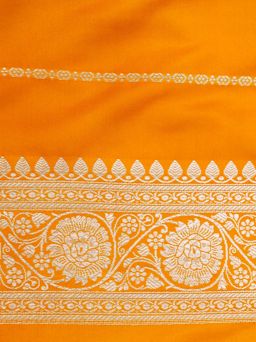 Banarasi Mashru Silk Jall in yellow