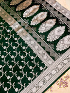 Banarasi Mashru Silk Jall in Bottle Guard