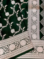 Banarasi Mashru Silk Jall in Bottle Guard