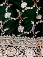 Banarasi Mashru Silk Jall in Bottle Guard