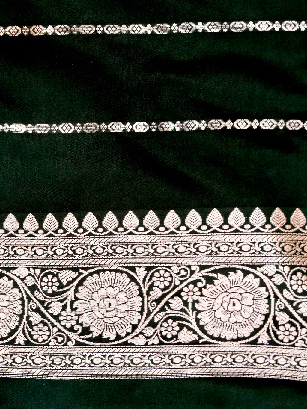 Banarasi Mashru Silk Jall in Bottle Guard