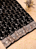 Banarasi Mashru Silk Jall in black