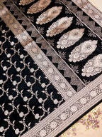 Banarasi Mashru Silk Jall in black