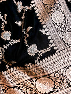 Banarasi Mashru Silk Jall in black