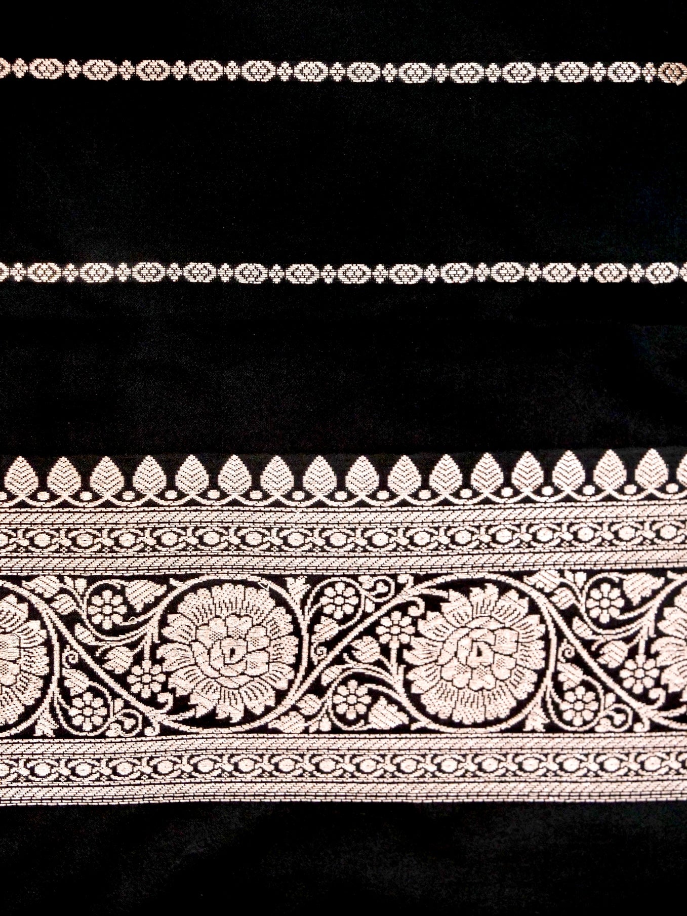 Banarasi Mashru Silk Jall in black