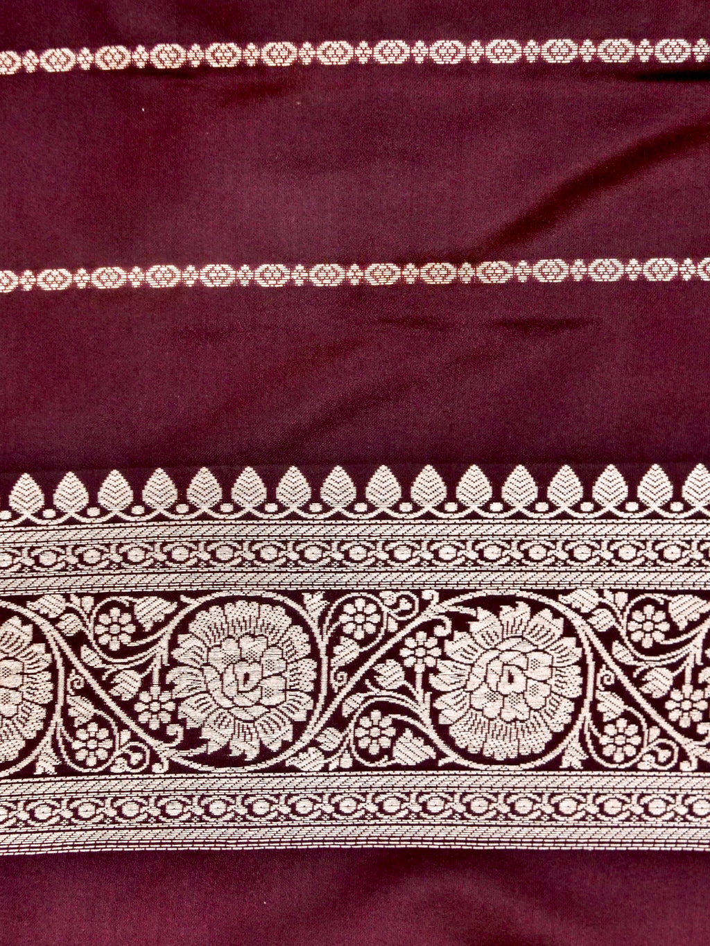 Banarasi Mashru Silk Meena Jall in maroon