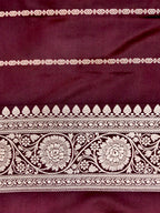 Banarasi Mashru Silk Meena Jall in maroon