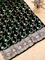 Banarasi Mashru Silk Jall in Bottle Guard