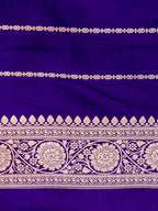 Banarasi Mashru Silk Meena Jall in dark blue