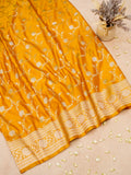 Banarasi Mashru Silk Jall  in yellow