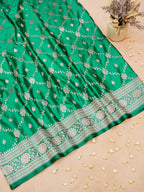 Banarasi Mashru Silk Jall in green
