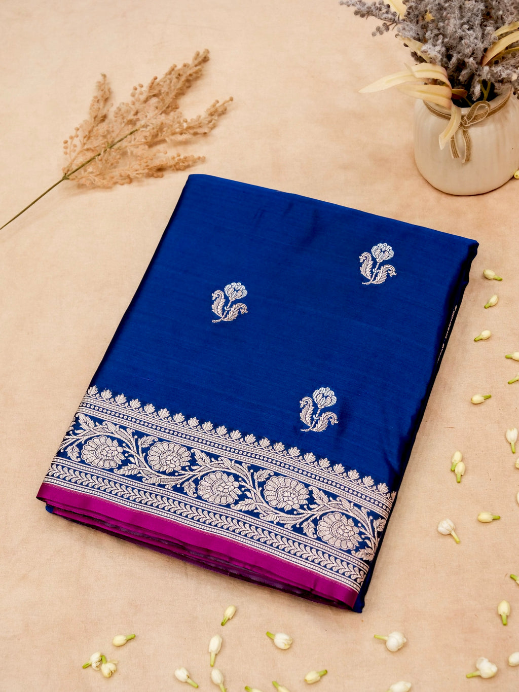 Banarasi Mashru Silk in royal Blue