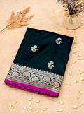 Banarasi Mashru Silk in emerald green