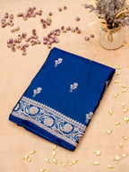 Banarasi Mashru Silk in navy blue