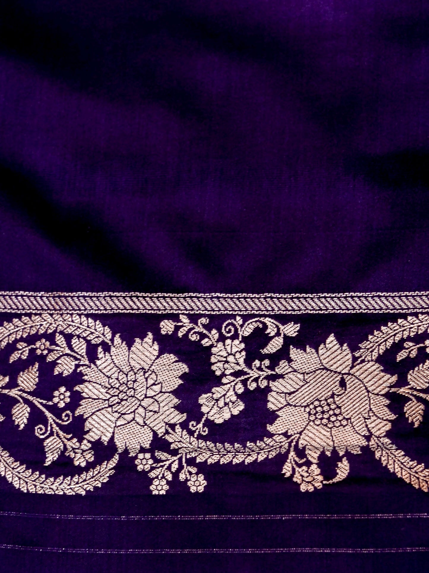 Banarasi Mashru Silk Meenakari in violet