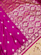 Banarasi Mashru Silk Meenakari in Magenta