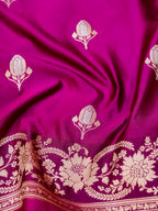 Banarasi Mashru Silk Meenakari in Magenta
