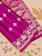 Banarasi Mashru Silk Meenakari in Magenta