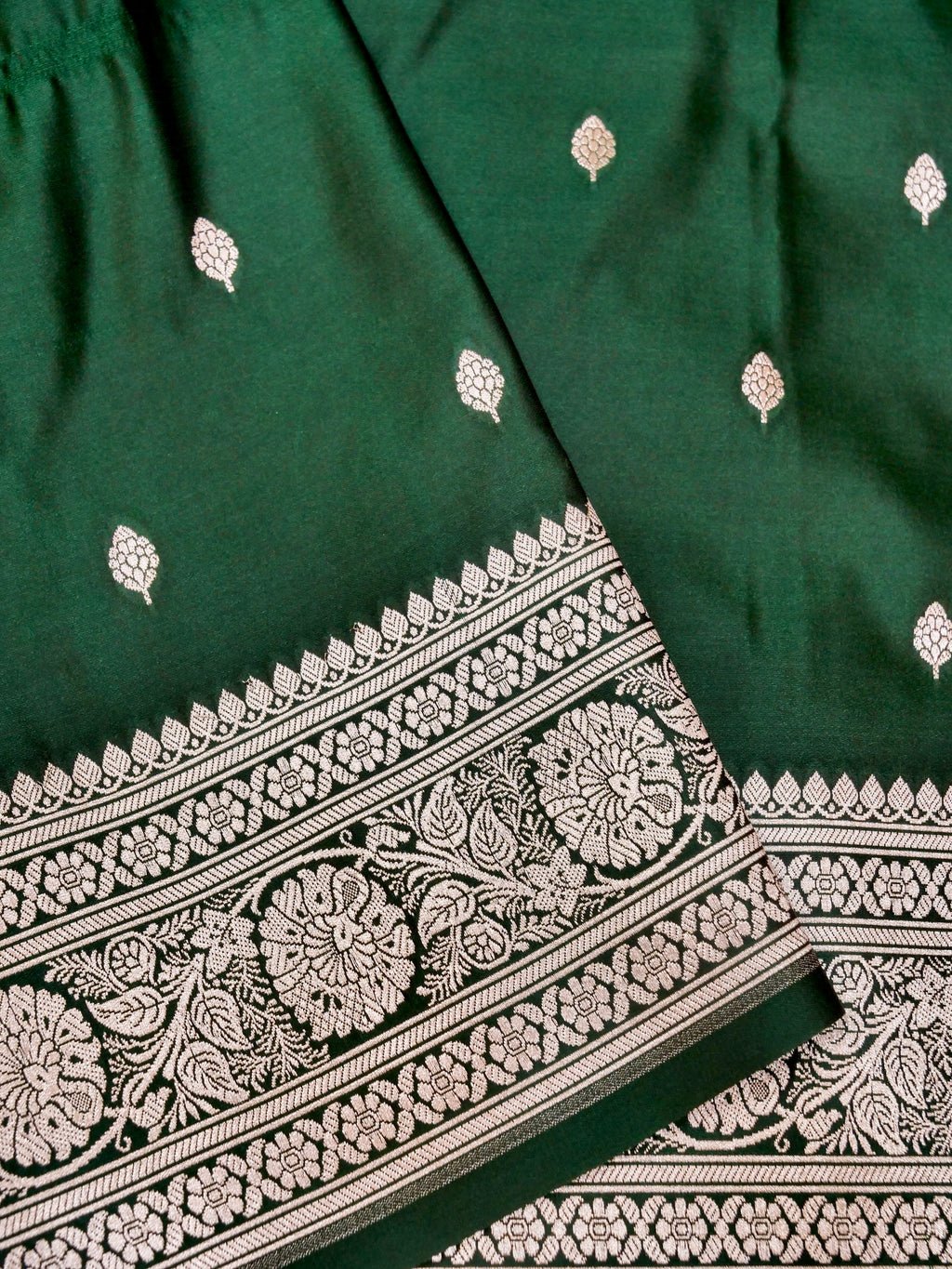 Banarasi Mashru Silk  in Green