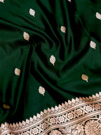 Banarasi Mashru Silk  in Green