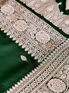 Banarasi Mashru Silk  in Green
