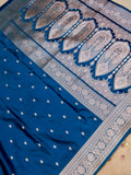Banarasi Mashru Silk Meenakari in Blue