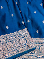 Banarasi Mashru Silk Meenakari in Blue