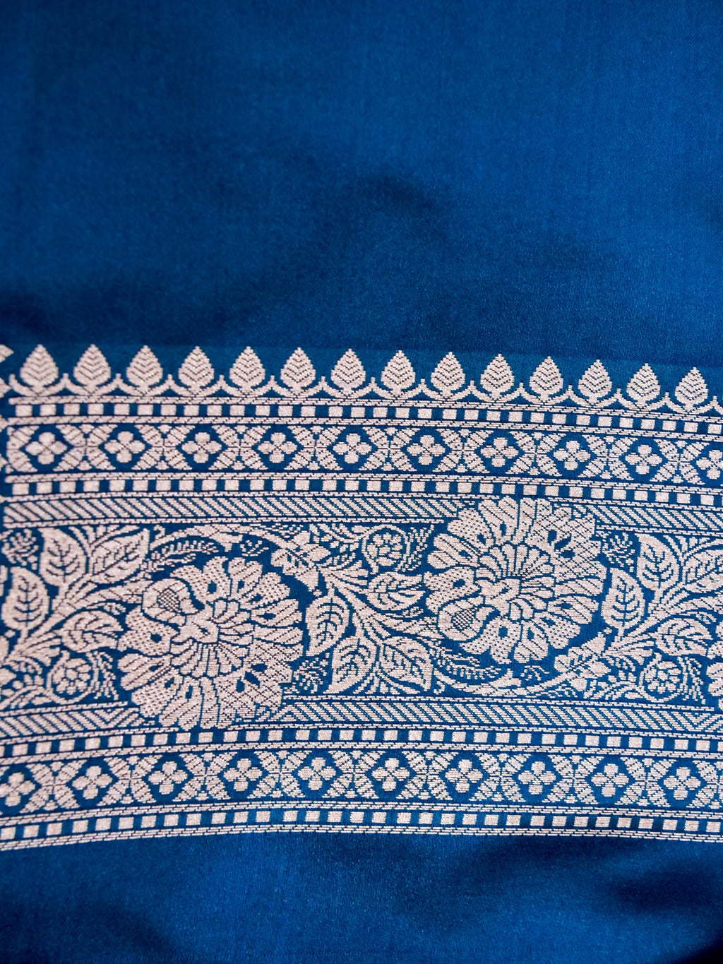 Banarasi Mashru Silk Meenakari in Blue