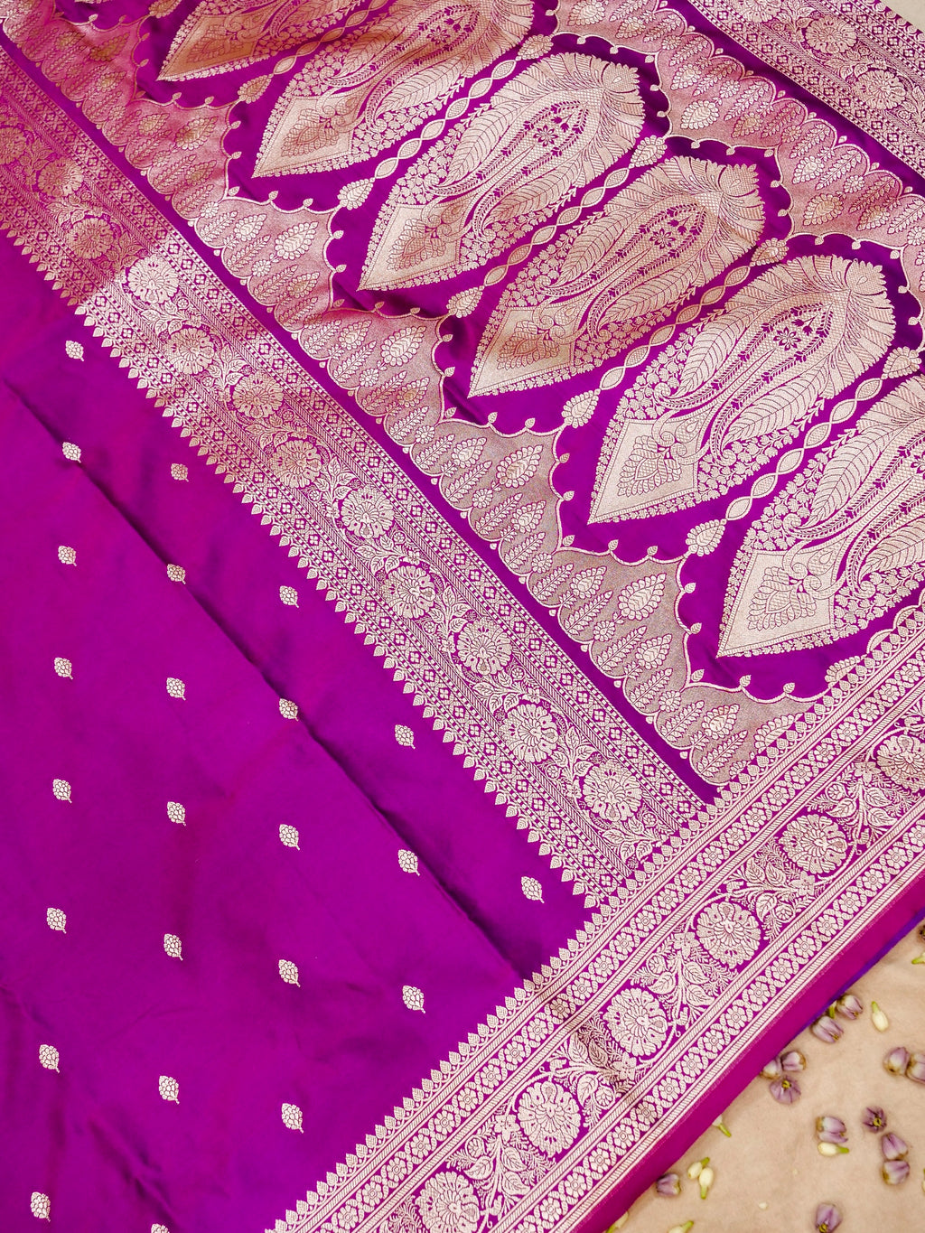 Banarasi Mashru Silk in magenta