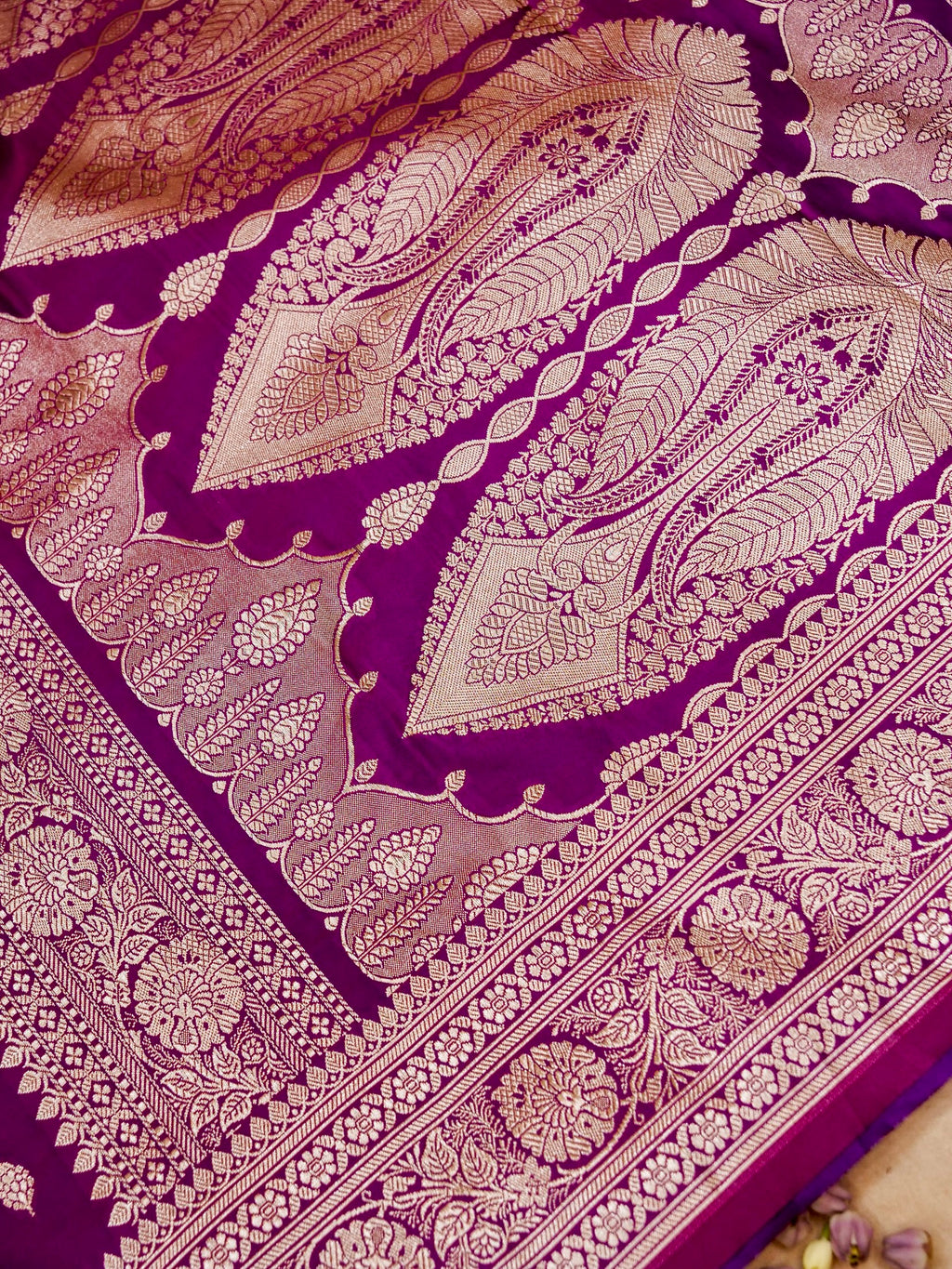 Banarasi Mashru Silk in magenta