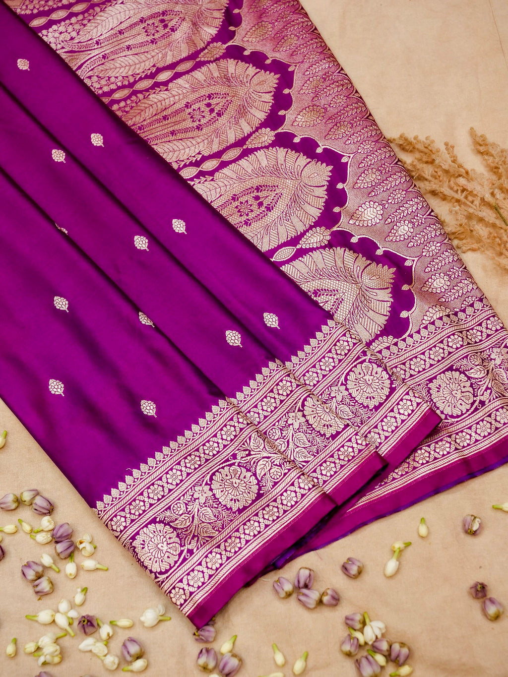 Banarasi Mashru Silk in purple