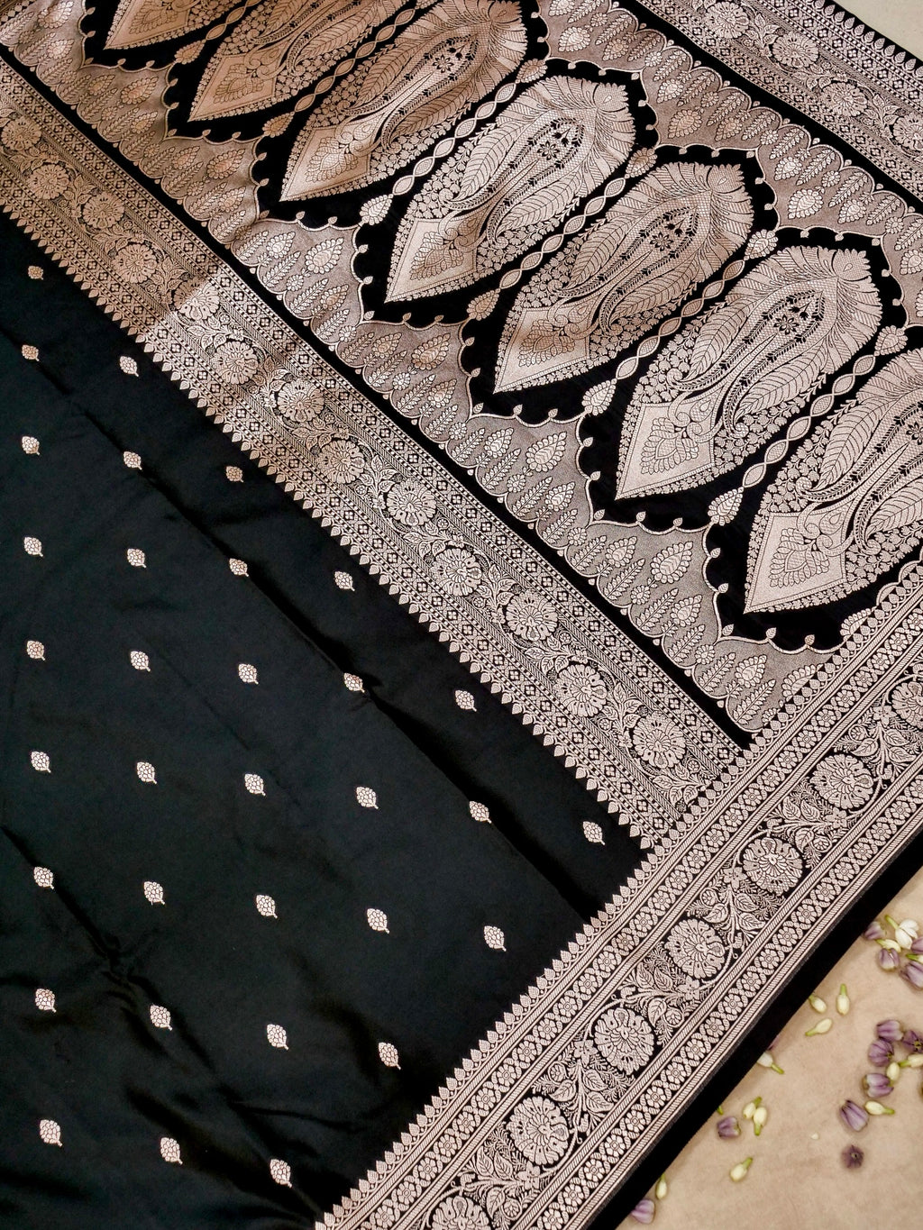 Banarasi Mashru Silk in Black