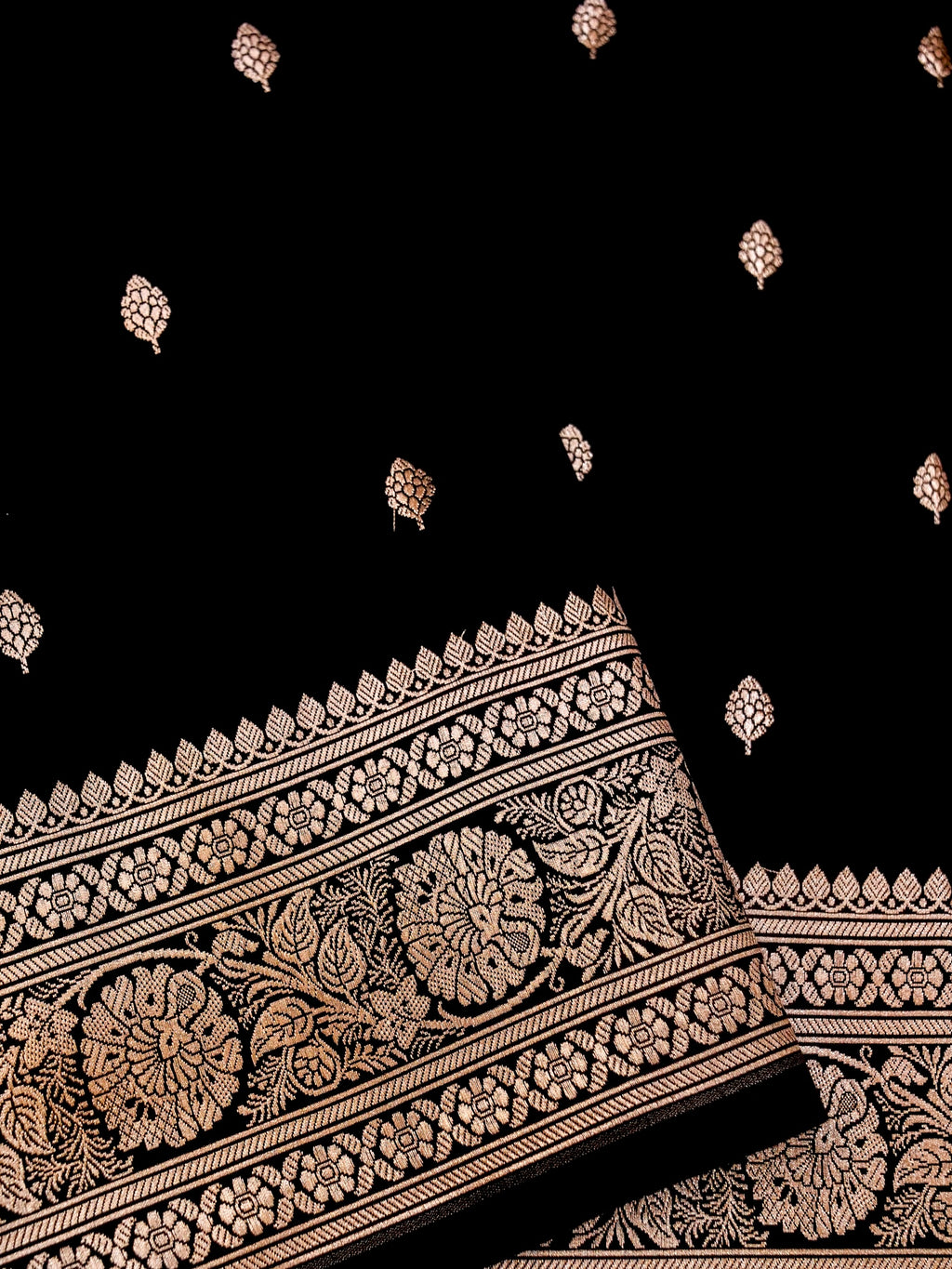 Banarasi Mashru Silk in Black