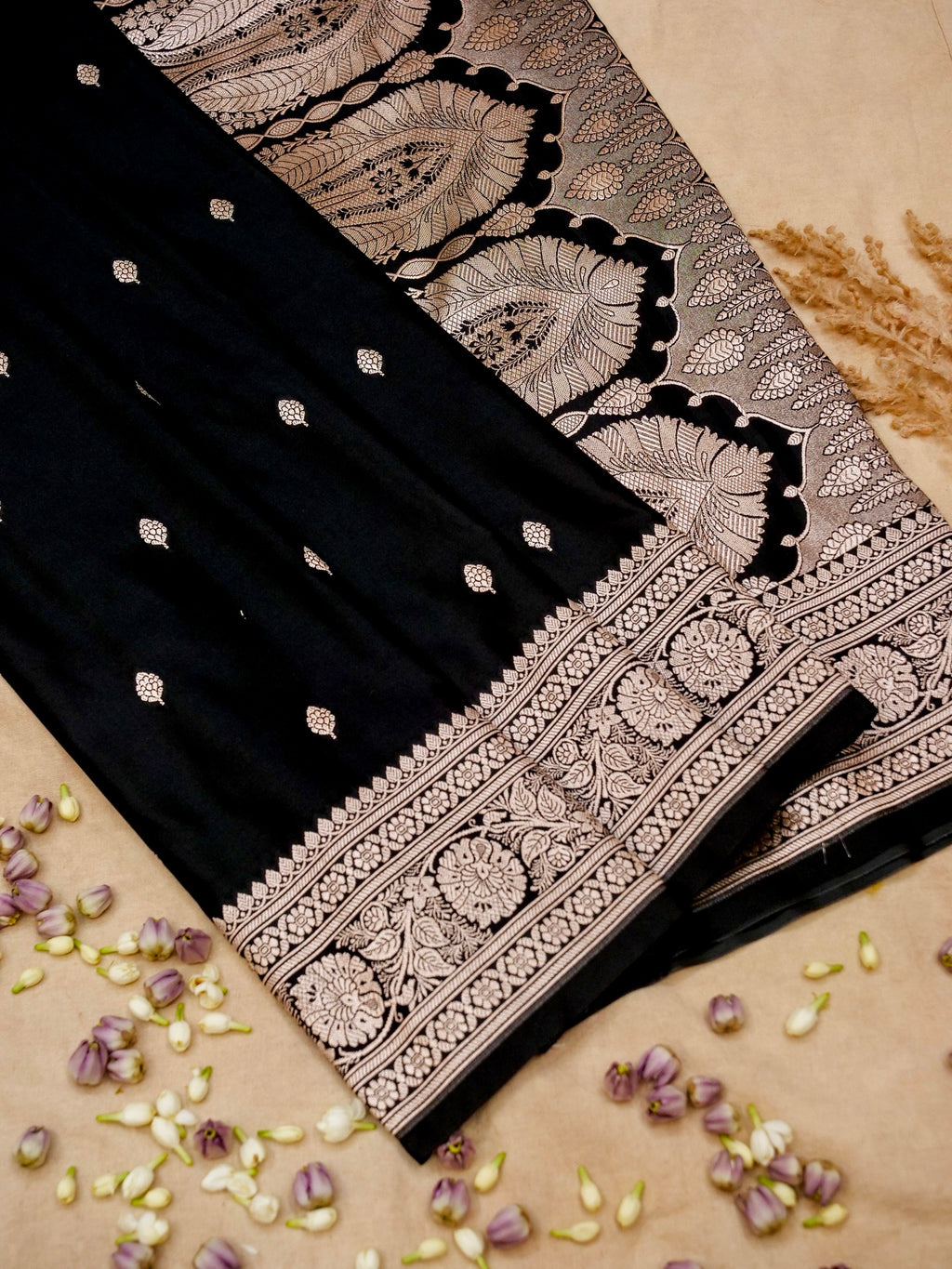 Banarasi Mashru Silk in Black