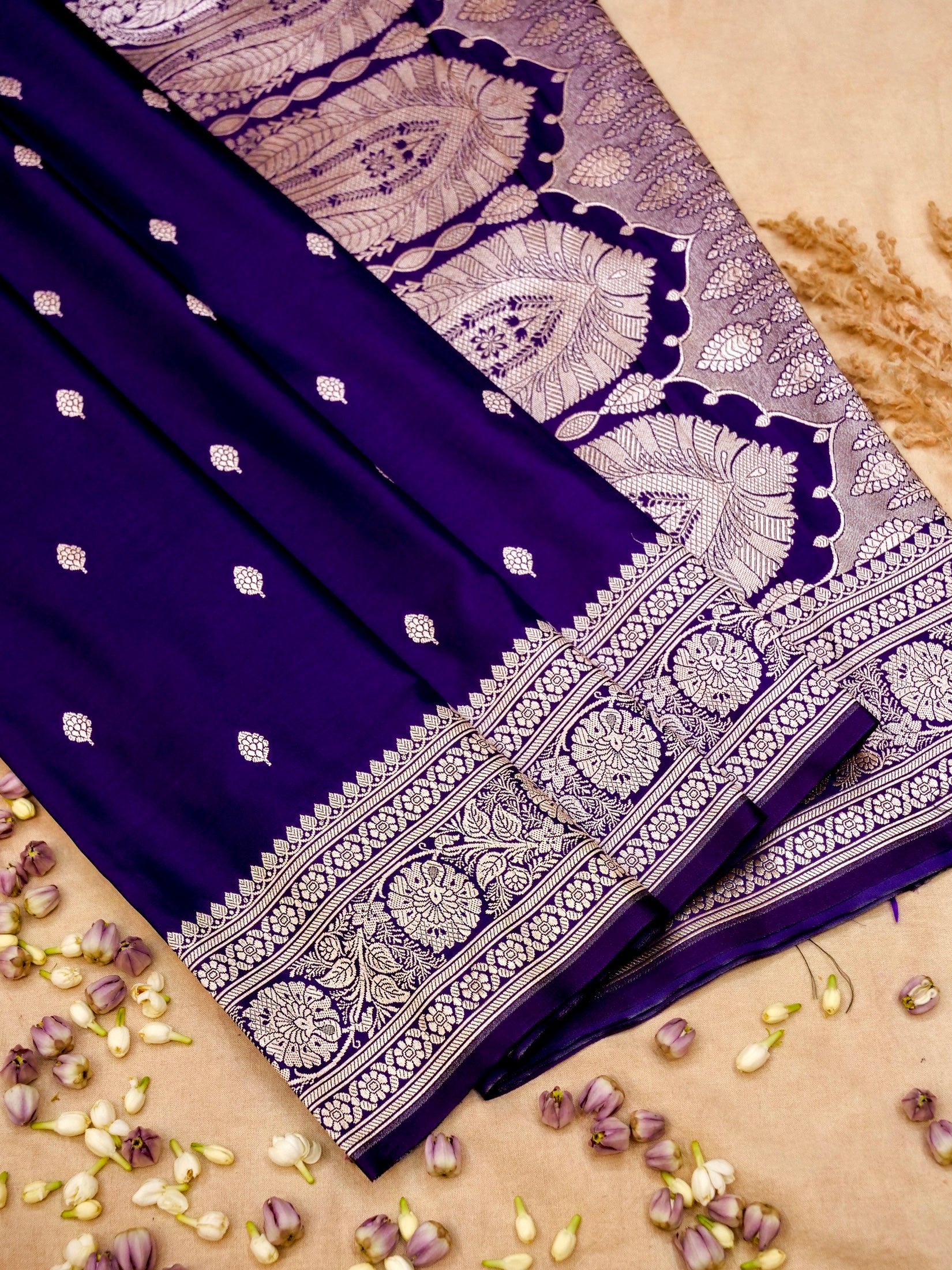 Banarasi Mashru Silk in blue