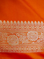 Banarasi Mashru Silk in vibrant orange